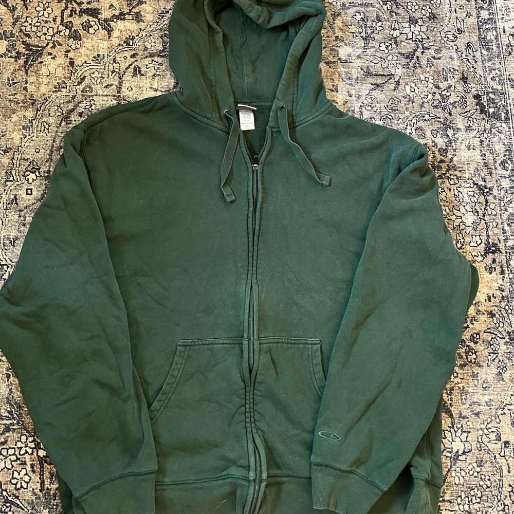 Y2K Green Zip-Up Hoodie